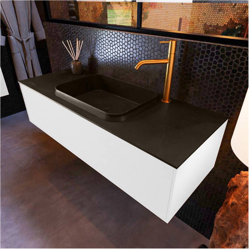 Mondiaz ERIN 120cm badmeubel onderkast kleur talc met 1 lade wastafel midden 1 kraangat kleur Urban