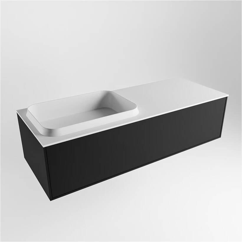 Mondiaz ERIN 120cm badmeubel onderkast kleur urban met 1 lade wastafel links zonder kraangaten kleur talc