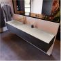 Mondiaz ERIN 200cm badmeubel onderkast donker bruin met 2 lades wastafel links 1 kraangat kleur Linen - Thumbnail 3