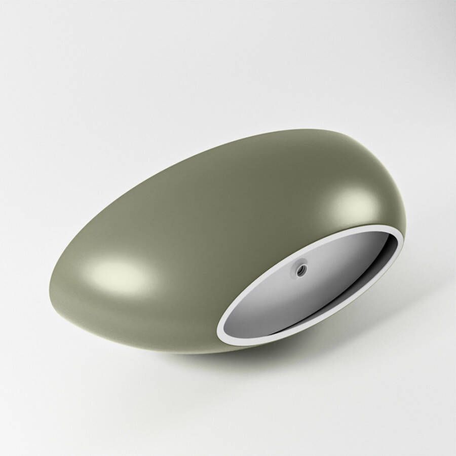 Mondiaz Vrijstaand bad Float | 170x80 cm | Solid surface | Ovaal | Army Talc