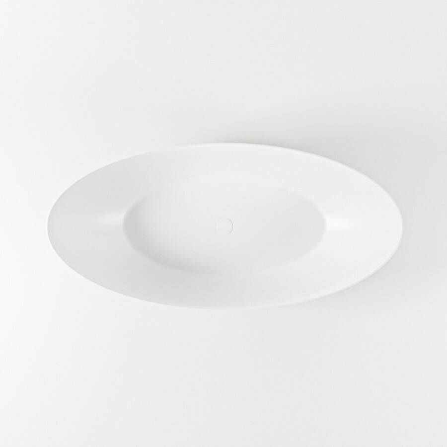 Mondiaz Vrijstaand bad Float | 170x80 cm | Solid surface | Ovaal | Smoke Talc