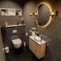 Mondiaz Fowy toiletmeubel 60cm washed oak met blad en waskom talc rechts 1 kraangat - Thumbnail 2