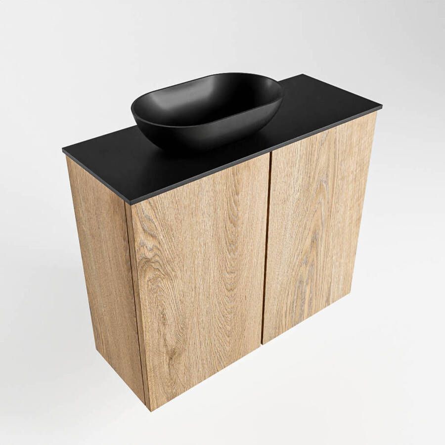 Mondiaz Fowy toiletmeubel 60cm washed oak met blad en waskom urban links 1 kraangat