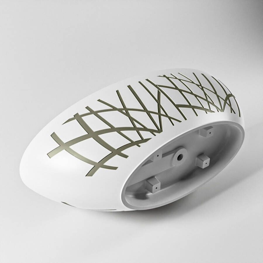 Mondiaz Vrijstaand bad Holm Design | 180x85 cm | Solid surface | Ovaal | Army