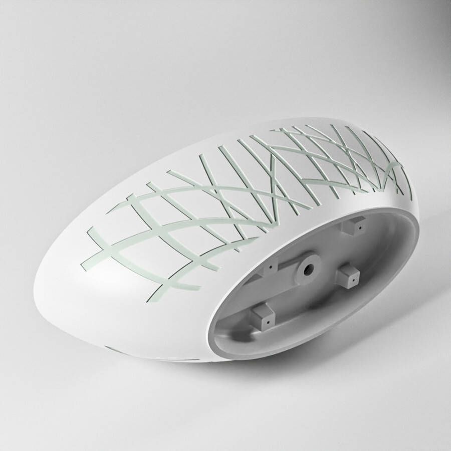 Mondiaz Vrijstaand bad Holm Design | 180x85 cm | Solid surface | Ovaal | Greey