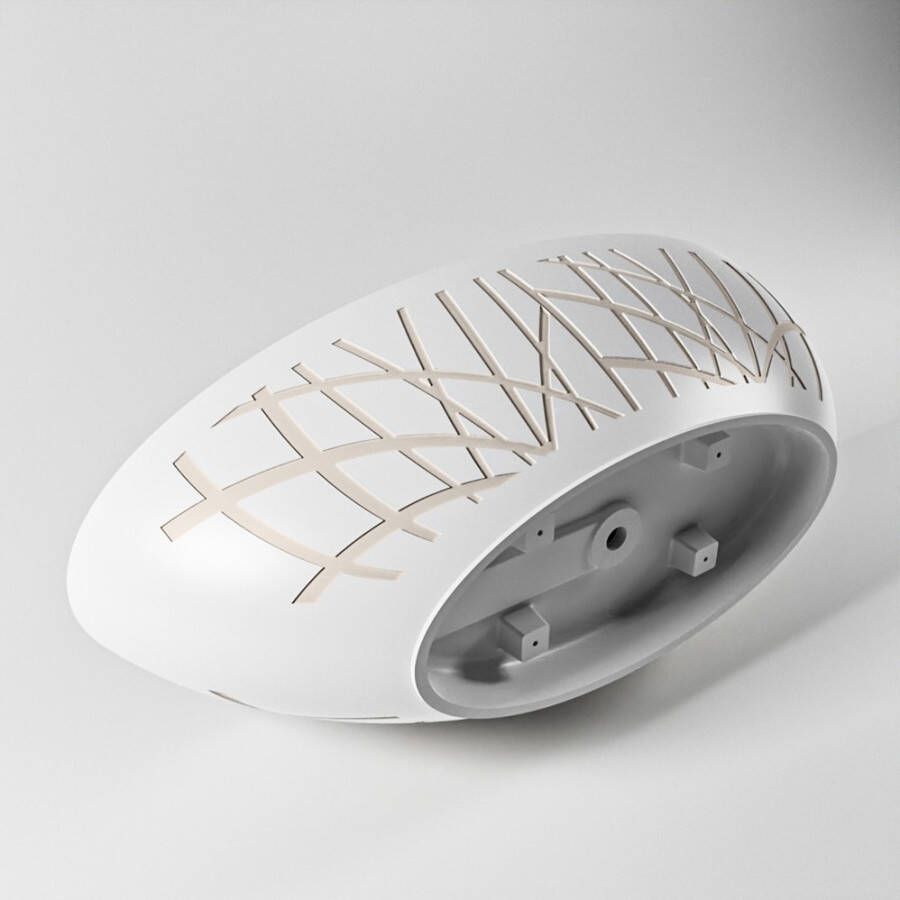 Mondiaz Vrijstaand bad Holm Design | 180x85 cm | Solid surface | Ovaal | linen
