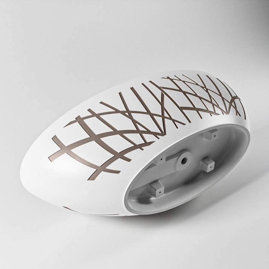Mondiaz Vrijstaand bad Holm Design | 180x85 cm | Solid surface | Ovaal | Smoke