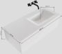 Mondiaz LAGOM Badkamermeubelset 110cm 1 lade Wastafel cloud wasbak rechts 1 kraangat Solid surface urban M64115UBM1M35147R - Thumbnail 4