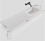 Mondiaz LAGOM Badkamermeubelset 170cm 2 lades Wastafel cloud wasbak rechts 1 kraangat Solid surface urban M64158UBM1M63018R - Thumbnail 4