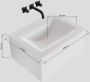 Douche Concurrent Badkamermeubel Lagom Hangend 70x30x45cm Wit Glans Solid Surface Wastafel Urban Lade Cloud Geen Kraangaten Midden met 1 Lade - Thumbnail 4