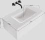 Douche Concurrent Badkamermeubel Lagom Hangend 80x30x45cm Wit Glans Solid Surface Wastafel Urban Lade Cloud Geen Kraangaten Midden met 1 Lade - Thumbnail 4