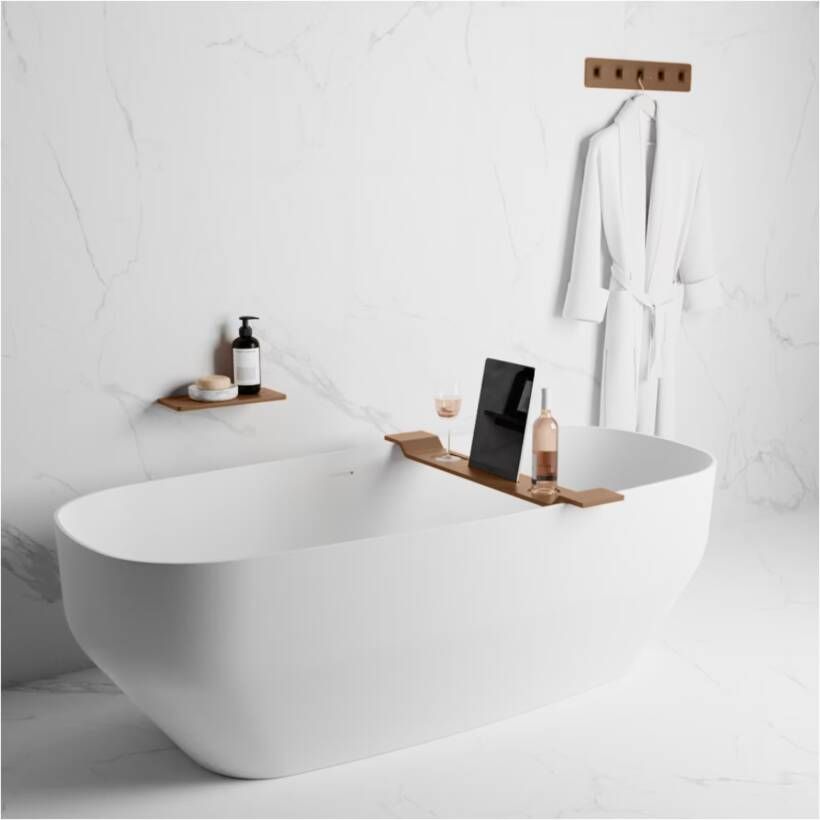 Mondiaz Planchet Easy | Wandmontage | 31x14x1.2 cm | Solid Surface | Rechthoek | Rust