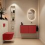 Mondiaz Toiletmeubel Ture Dlux | 100 cm | Meubelkleur Fire | Eden wastafel Ostra Rechts | Zonder kraangat - Thumbnail 4
