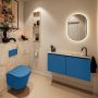 Mondiaz Toiletmeubel Ture Dlux | 100 cm | Meubelkleur Jeans | Eden wastafel Frappe Rechts | 1 kraangat - Thumbnail 3