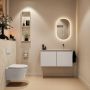Mondiaz Toiletmeubel Ture Dlux | 100 cm | Meubelkleur Linen | Eden wastafel Ostra Rechts | Zonder kraangat - Thumbnail 4