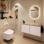 Mondiaz Toiletmeubel Ture Dlux | 100 cm | Meubelkleur Rosee | Eden wastafel Frappe Rechts | Zonder kraangat - Thumbnail 3