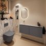 Mondiaz Toiletmeubel Ture Dlux | 120 cm | Meubelkleur Dark Grey | Eden wastafel Glace Links | Zonder kraangat - Thumbnail 3