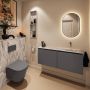Mondiaz Toiletmeubel Ture Dlux | 120 cm | Meubelkleur Dark Grey | Eden wastafel Glace Rechts | Zonder kraangat - Thumbnail 3