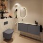 Mondiaz Toiletmeubel Ture Dlux | 120 cm | Meubelkleur Dark Grey | Eden wastafel Ostra Links | Zonder kraangat - Thumbnail 3
