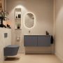 Mondiaz Toiletmeubel Ture Dlux | 120 cm | Meubelkleur Dark Grey | Eden wastafel Ostra Links | Zonder kraangat - Thumbnail 4
