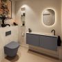 Mondiaz Toiletmeubel Ture Dlux | 120 cm | Meubelkleur Dark Grey | Eden wastafel Ostra Rechts | 1 kraangat - Thumbnail 3