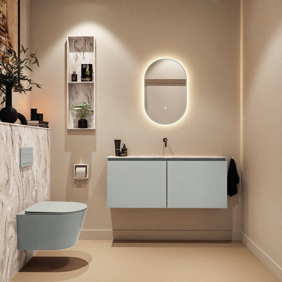 Mondiaz Toiletmeubel Ture Dlux | 120 cm | Meubelkleur Greey | Eden wastafel Glace Midden | Zonder kraangat