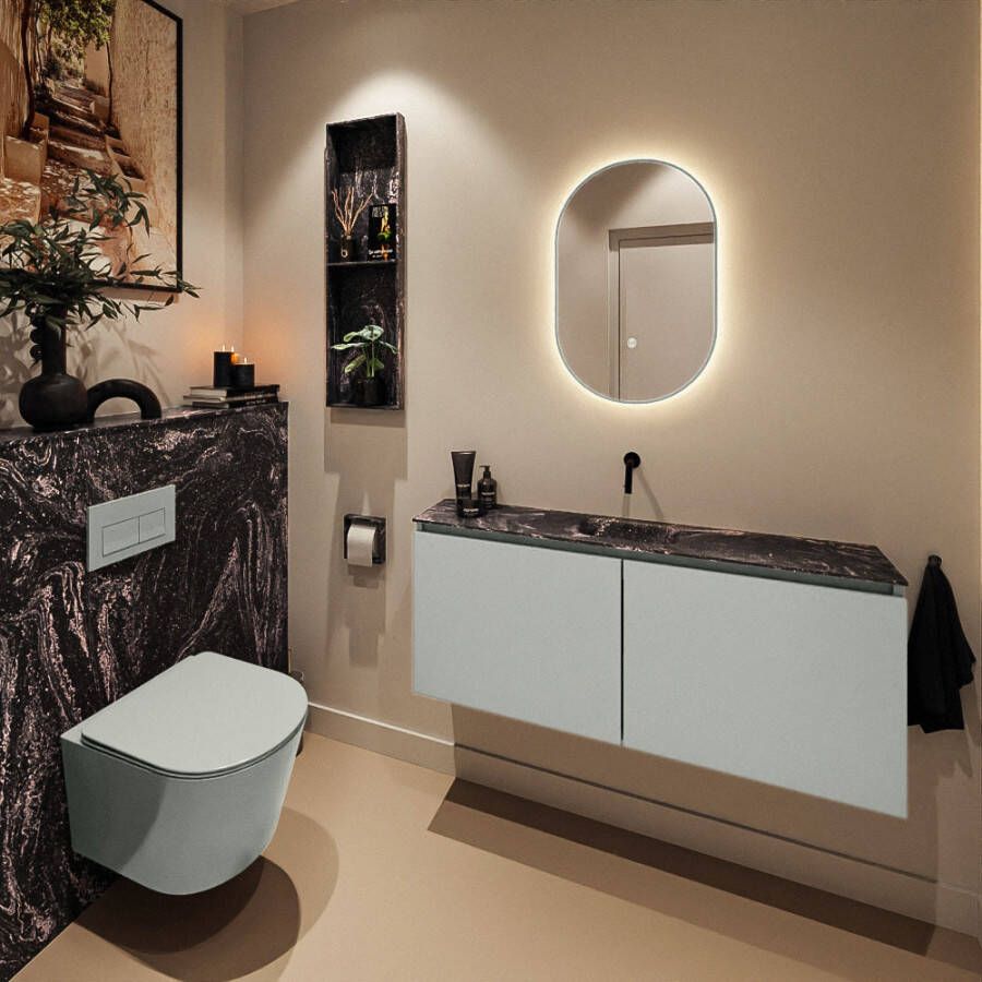 Mondiaz Toiletmeubel Ture Dlux | 120 cm | Meubelkleur Greey | Eden wastafel Lava Midden | Zonder kraangat
