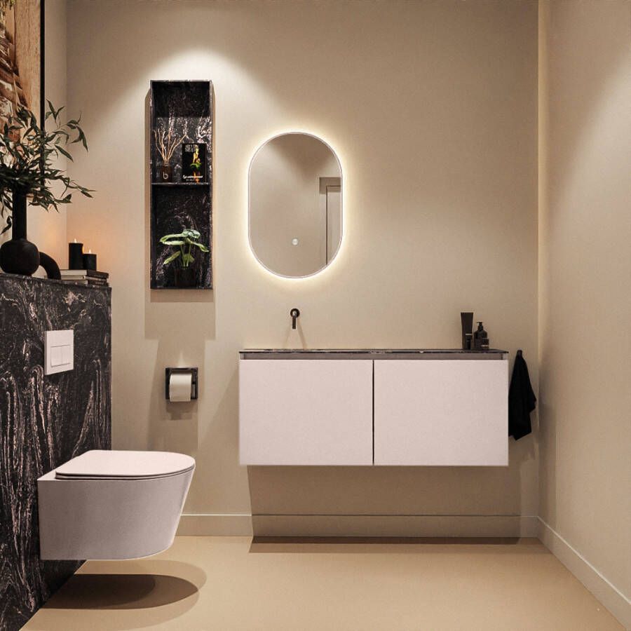 Mondiaz Toiletmeubel Ture Dlux | 120 cm | Meubelkleur Rosee | Eden wastafel Lava Links | Zonder kraangat