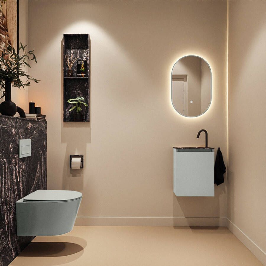 Mondiaz Toiletmeubel Ture Dlux | 40 cm | Meubelkleur Greey | Eden wastafel Lava Links | 1 kraangat
