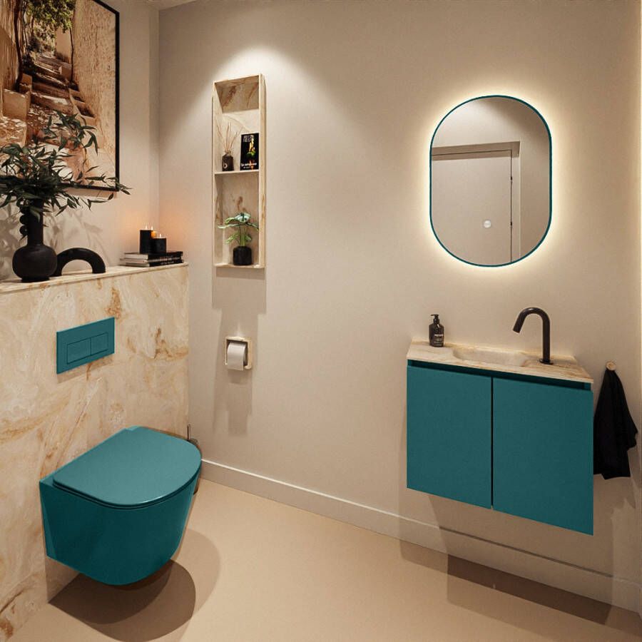 Mondiaz Toiletmeubel Ture Dlux | 60 cm | Meubelkleur Smag | Eden wastafel Frappe Midden | 1 kraangat