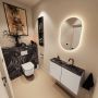 Mondiaz Toiletmeubel Ture Dlux | 80 cm | Meubelkleur Linen | Eden wastafel Lava Midden | 1 kraangat - Thumbnail 2