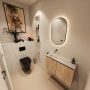 Mondiaz Toiletmeubel Ture Dlux | 80 cm | Meubelkleur Washed Oak | Eden wastafel Ostra Links | Zonder kraangat - Thumbnail 2
