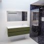 Mondiaz VICA Badkamermeubelset 150cm 2 lades wasbak Cloud rechts 1 kraangat solid surface army PC75341438 - Thumbnail 3