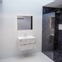 Mondiaz VICA Badkamermeubelset 80cm 2 lades wasbak Cloud midden 1 kraangat solid surface carrara marmer PC75341583 - Thumbnail 3