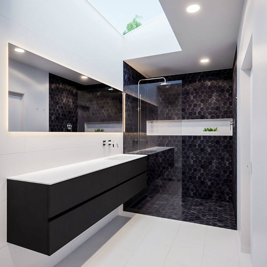 Mondiaz VICA Badkamermeubelset 200cm 4 lades wasbak Cloud rechts 0 kraangaten solid surface urban PC75341703 - Foto 3