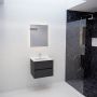 Mondiaz VICA Badkamermeubelset 60cm 2 lades wasbak Denia midden 1 kraangat solid surface darkgrey PC75341153 - Thumbnail 3