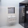 Mondiaz VICA Badkamermeubelset 80cm 2 lades wasbak Denia midden 1 kraangat solid surface carrara marmer PC75341575 - Thumbnail 3