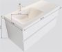 Mondiaz Vica Moon badmeubel eiken donker bruin 100 cm 2 lades solid surface enkele spoelbak links zonder kraangat - Thumbnail 4