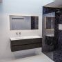 Mondiaz Vica Moon badmeubel eiken donker bruin 150 cm 4 lades solid surface enkele spoelbak links zonder kraangat - Thumbnail 4