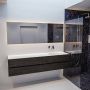 Mondiaz Vica Moon badmeubel eiken donker bruin 200 cm 4 lades solid surface enkele spoelbak rechts zonder kraangat - Thumbnail 3