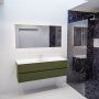 Mondiaz VICA Badkamermeubelset 150cm 2 lades wasbak Moon midden 1 kraangat solid surface army PC75341404 - Thumbnail 3