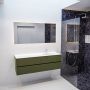 Mondiaz VICA Badkamermeubelset 150cm 4 lades wasbak Moon rechts 1 kraangat solid surface army PC75341457 - Thumbnail 3