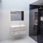 Mondiaz VICA Badkamermeubelset 100cm 2 lades wasbak Moon rechts 1 kraangat solid surface carrara marmer PC75341557 - Thumbnail 3