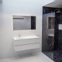 Mondiaz VICA Badkamermeubelset 120cm 2 lades wasbak Moon links 1 kraangat solid surface talc PC75341025 - Thumbnail 4