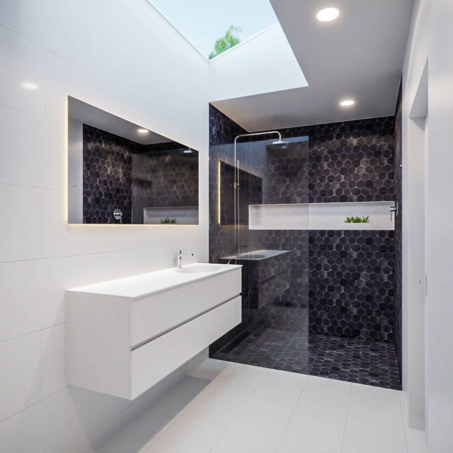 Mondiaz VICA Badkamermeubelset 150cm 4 lades wasbak Moon rechts 1 kraangat solid surface talc PC75341132 - Foto 3