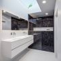 Mondiaz VICA Badkamermeubelset 200cm 4 lades wasbak Moon dubbel 0 kraangaten solid surface talc PC75341638 - Thumbnail 3