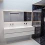 Mondiaz VICA Badkamermeubelset 200cm 4 lades wasbak Moon dubbel 0 kraangaten solid surface talc PC75341638 - Thumbnail 4