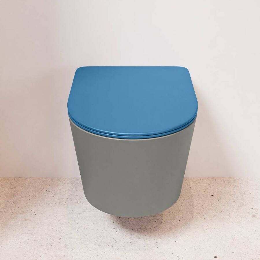 Mondiaz Wandcloset Lavie | Zonder spoelrand | Incl.Toiletzitting-Jeans | Keramiek | Smoke (grijs)
