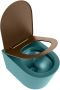 Mondiaz Wandcloset Lavie | Zonder spoelrand | Incl.Toiletzitting-Rust | Keramiek | Smag (turquoise) - Thumbnail 4