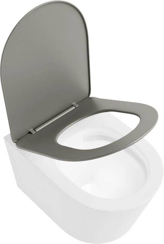 Mondiaz Wandcloset Lavie | Zonder spoelrand | Incl.Toiletzitting-Smoke | Keramiek | Talc (wit mat)